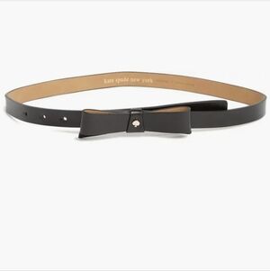 Kate Spade Black Leather Bow Belt with Spade
